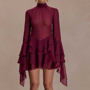 Nimah Chiffon Ruffle Mini Dress